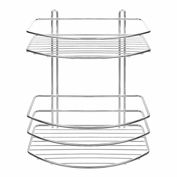 Полка для ванной комнаты овал Classic-2 двухярусная, хром 25,0*15,0*30,0 см