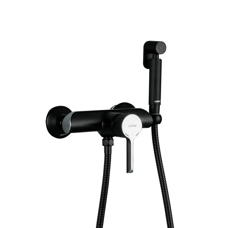 Gappo смесиетель для душа с гигиеной лейкой/чёрный/хром G2003-6