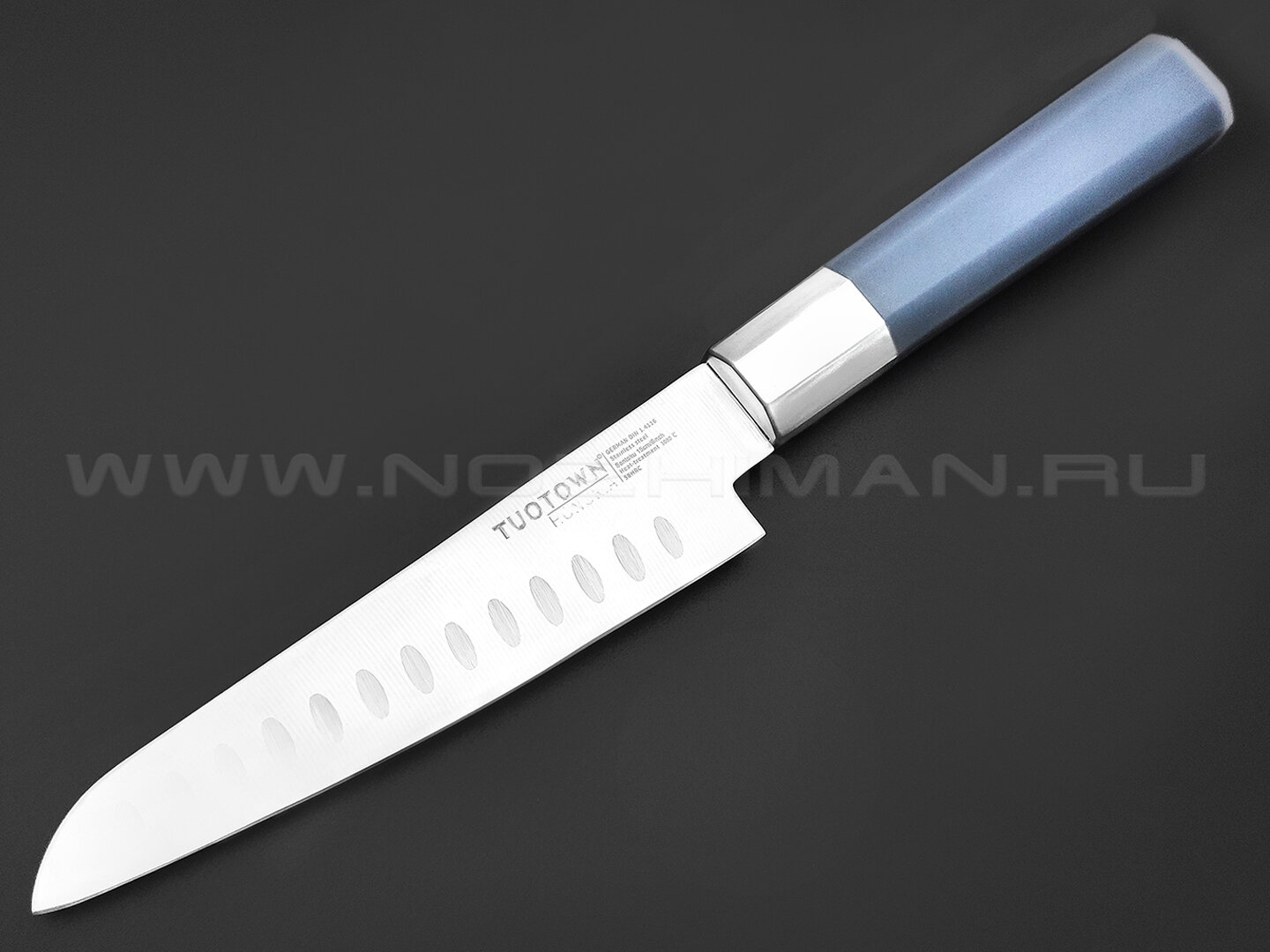 Кухонный нож Сантоку TuoTown Honoria Santoku 15 см сталь German 1.4116 рукоять ABS силикон арт.136008