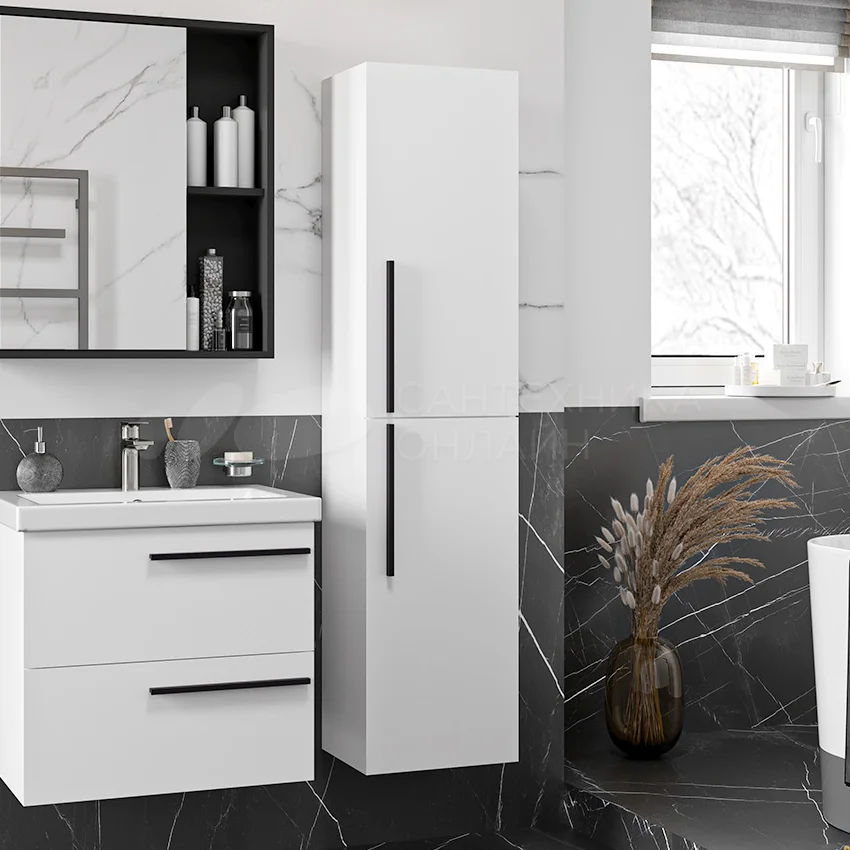 фото Шкаф-пенал Misty Ненси 35 белый универсальный