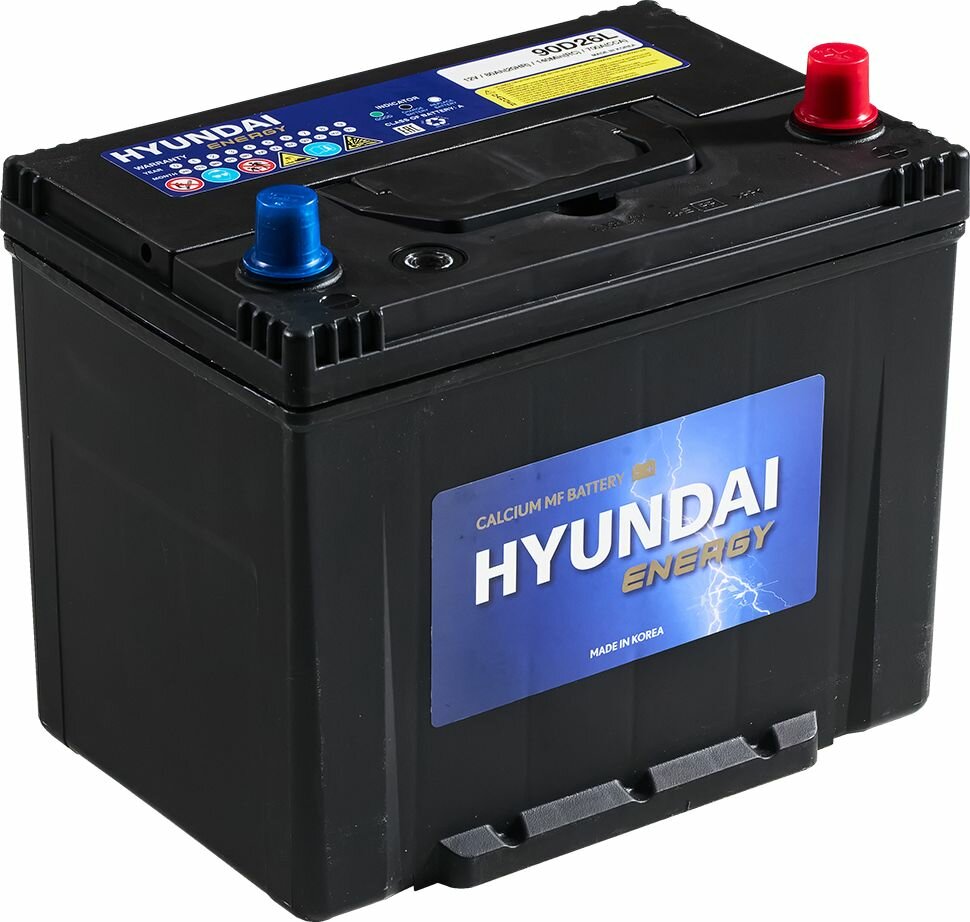 Аккумулятор HYUNDAI 90D26L 80 А. ч 700A (260x175x225) Южная Корея