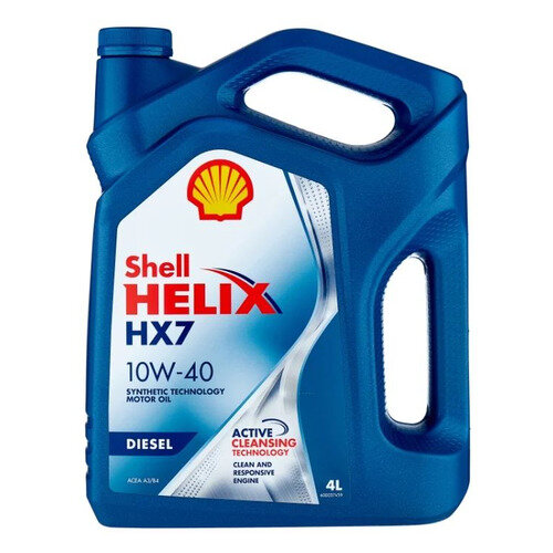 Моторное масло SHELL Helix Diesel HX 7, 10W-40, 4л, полусинтетическое [550046373]