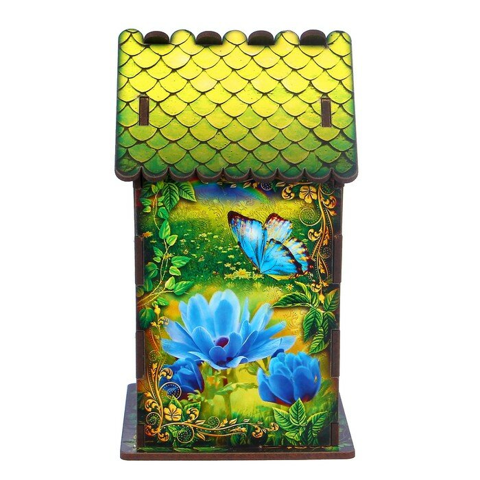 Дарим Красиво Чайный домик "Домик с корзинкой цветов", 9,8×9,8×17,4 см - фотография № 4