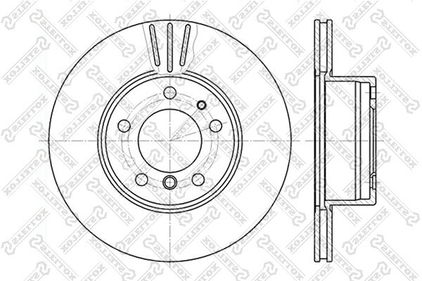 Диск тормозной передний BMW E32 E34 2.5-2.5TDs M20 M30 M50 M52 87- STELLOX 6020-1519V-SX