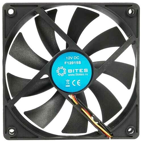 фото Вентилятор 12в 120 x 15мм 5Bites F12015S-12L3 12V втулка скольжения 3pin 15см 1200 об*мин