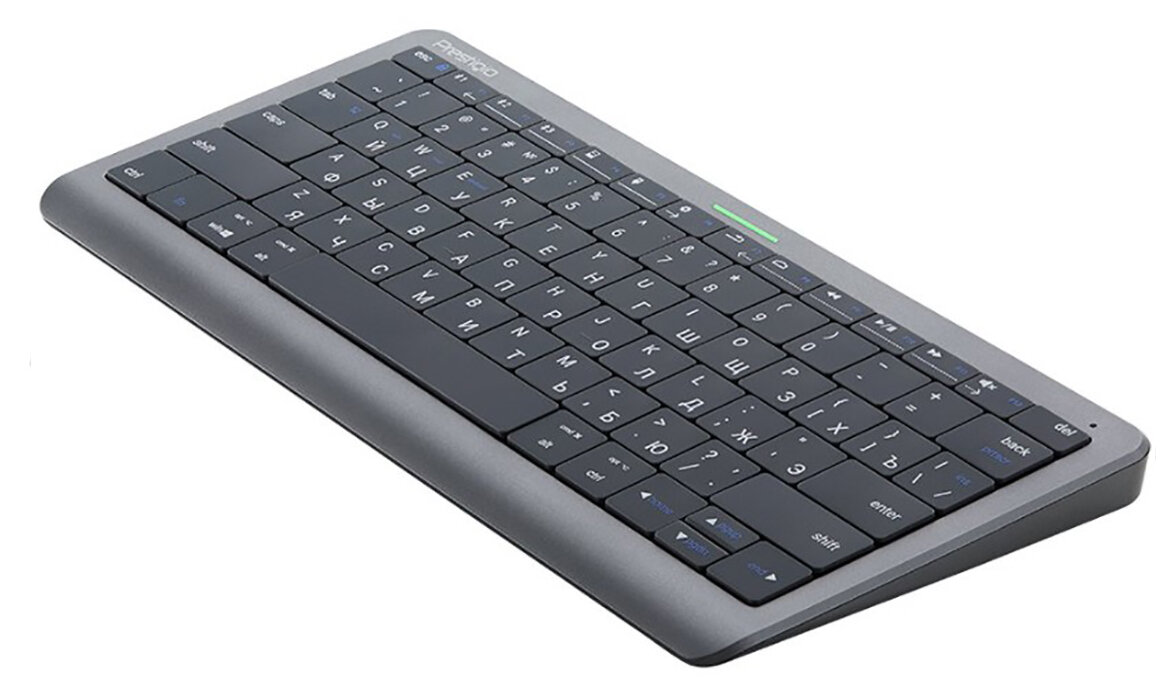 Клавиатура-тачпад беспроводная Prestigio Click and Touch Wireless Keyboard, Bluetooth/USB, Серый PSKEY1SGRU - фото №1