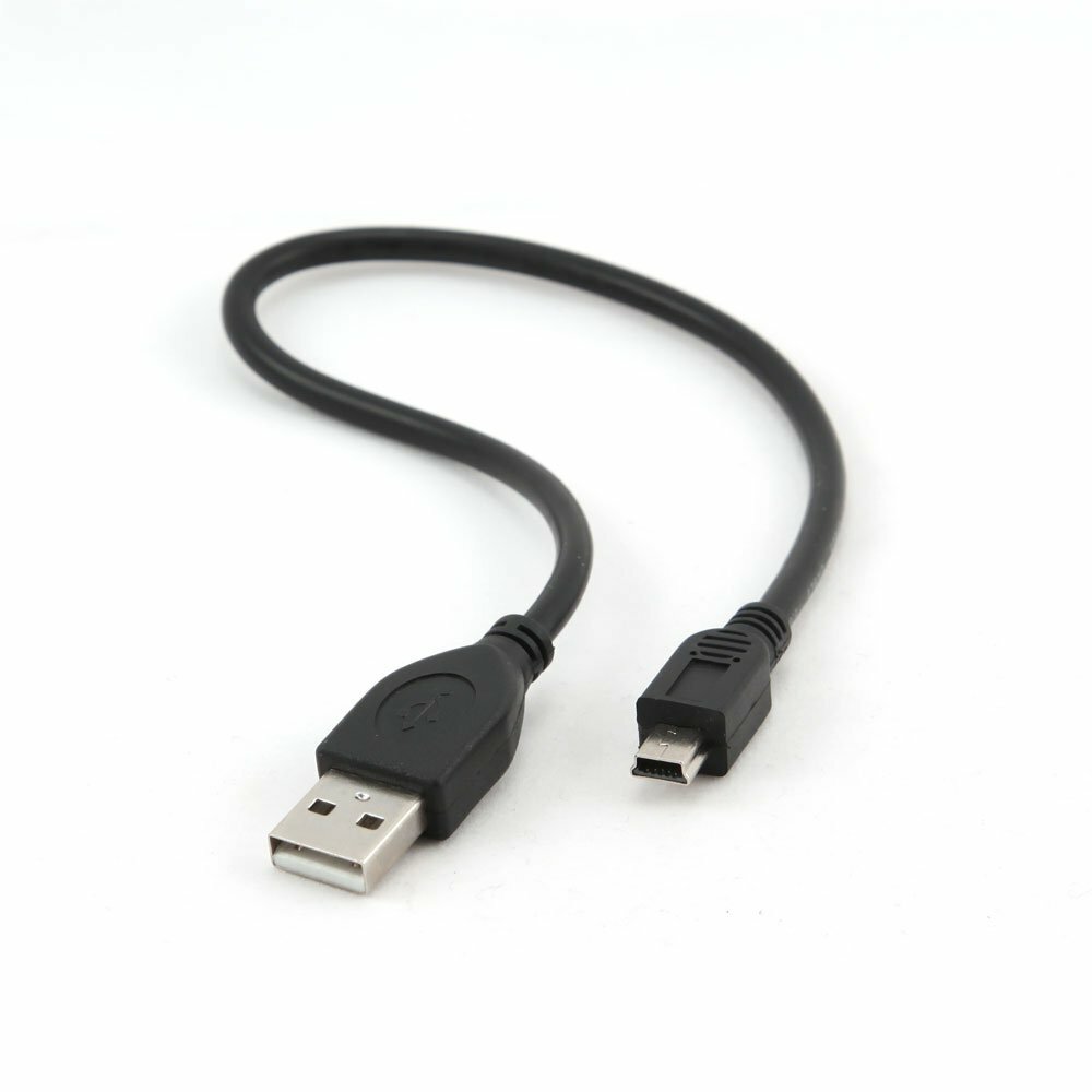 Кабель USB 2.0 Pro Cablexpert CCP-USB2-AM5P-1, AM/miniBM 5P, 0.3 м, экран, черный