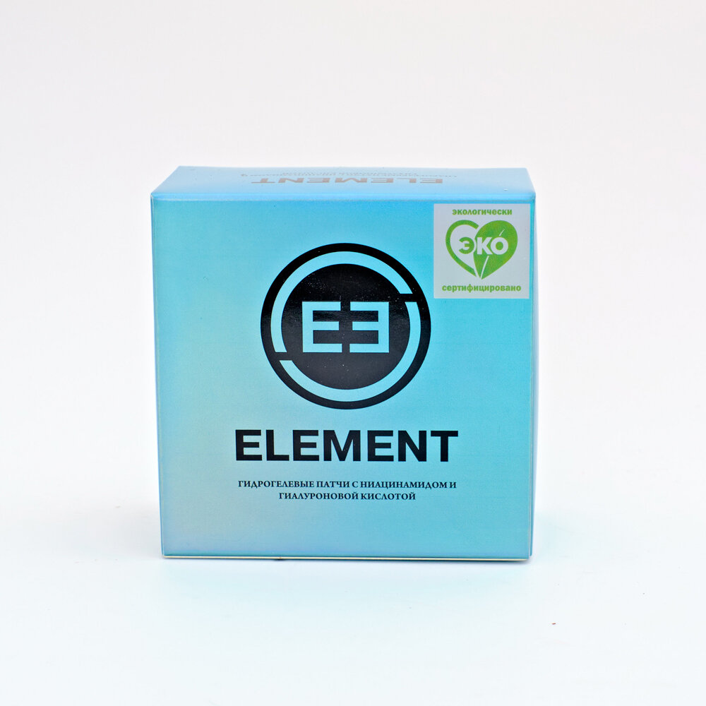 ELEMENT Патчи для глаз гидрогелевые с ниацинамидом и гиалуроновой кислотой , 85 г, 60 шт.