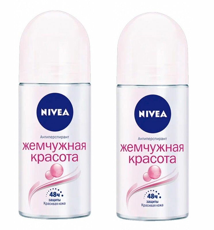 Nivea Дезодорант ролл женский Жемчужная красота Premium Perfume, 50 мл, 2 шт