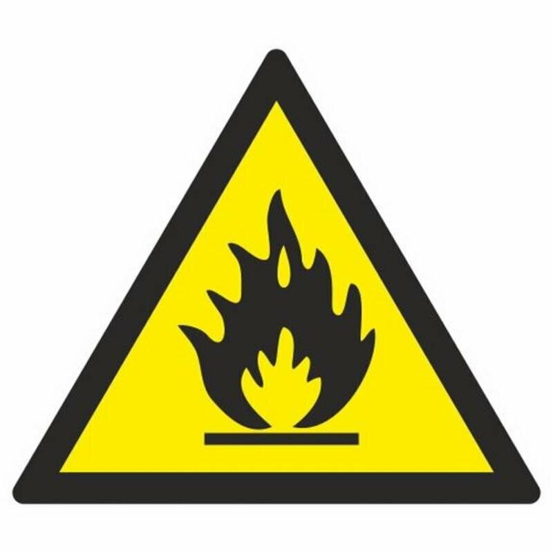 Знак безопасности W01 Пожароопасно. Легковоспл. в-ва (плёнка200х200) 203995
