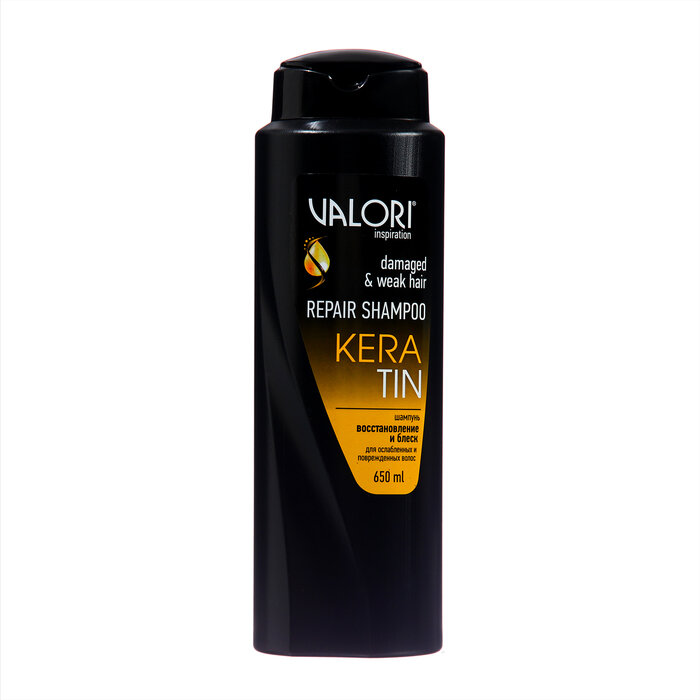 фото Шампунь для волос Valori Кератиновое восстановление и Интенсивная забота, 650 мл