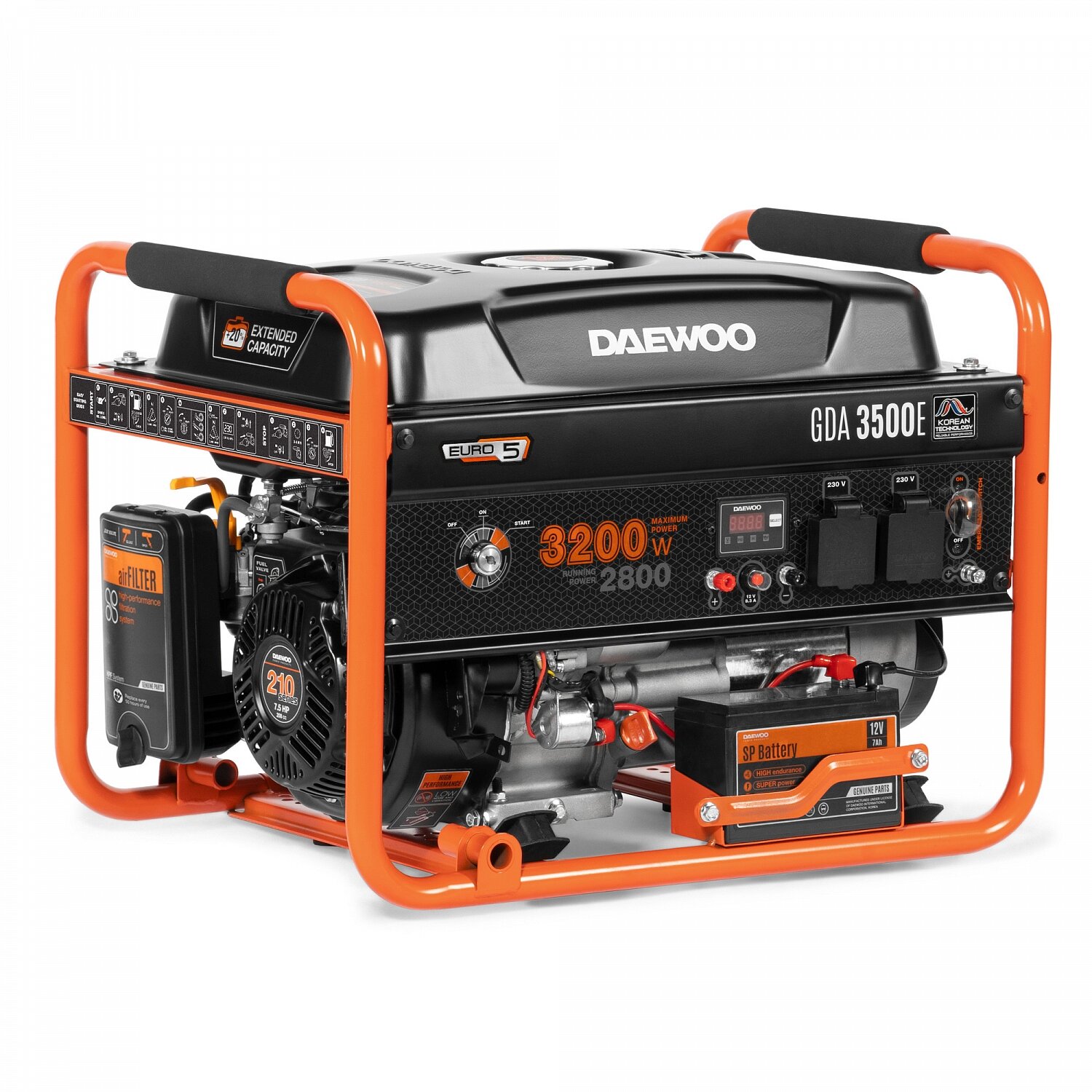 Бензиновый генератор Daewoo Power Products GDA 3500E, (3200 Вт)