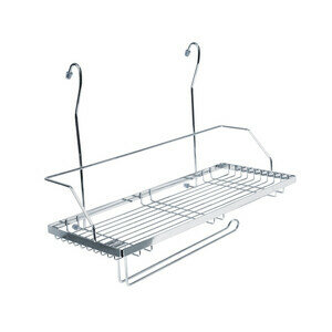 фото Полка на рейлинг для полотенца с держателем 395х215х330 мм хром (MX-429)