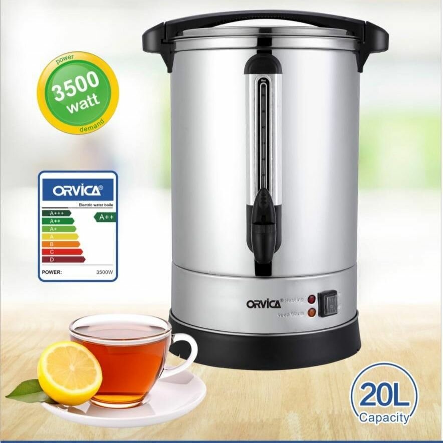 фото Термопот электрический 20 литров, бойлер водонагреватель. Серебристый