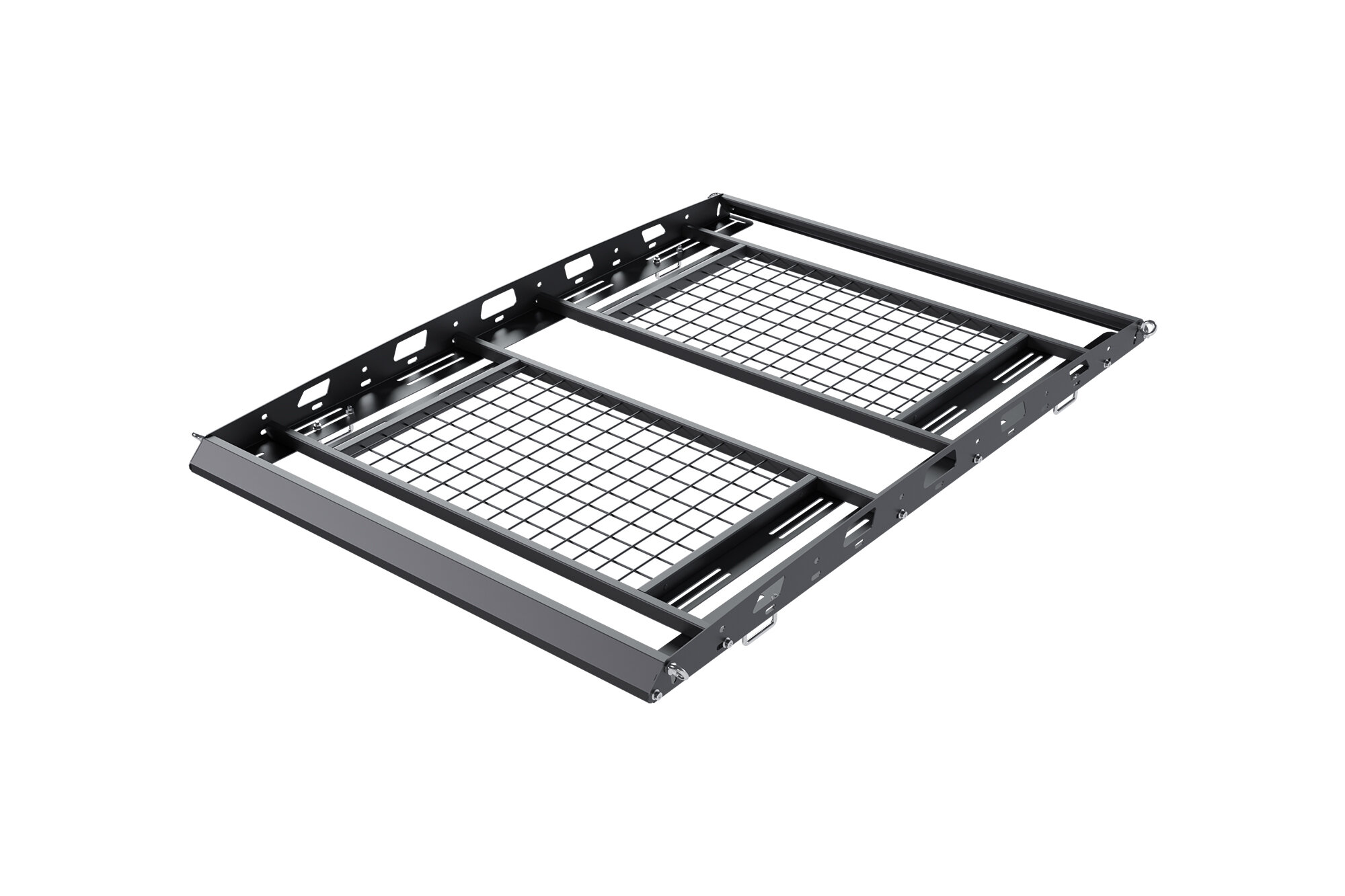 фото Багажник-корзина двухсекционная универсальная с основанием-решетка (ППК) 1630х1100мм под поперечины на крышу автомобиля