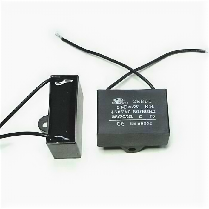 фото CBB-61 2,5 µF 450VAC (37x15x25) 5% с гибкими выводами конденсатор пусковой