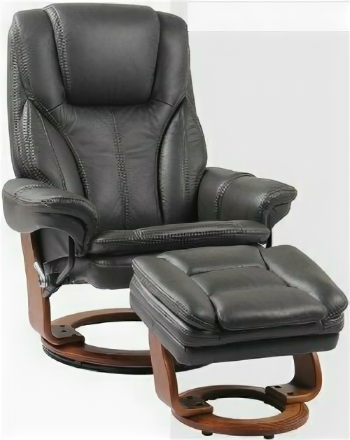 Кресло реклайнер Falto Кресло-реклайнер Relax Hana 7753WB из натуральной кожи с подставкой для ног, темно-серое