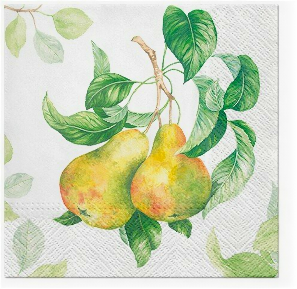 фото Салфетка трехслойная для декупажа "Садовая груша" #SDL124900 PAW Decor Collection 33 x 33 см 4 шт