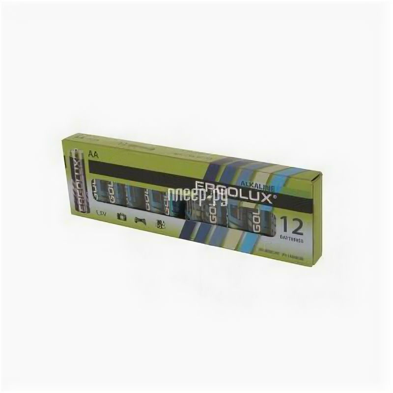 батарейки AA - Ergolux Alkaline LR6 BP-12 (12 штуки) .