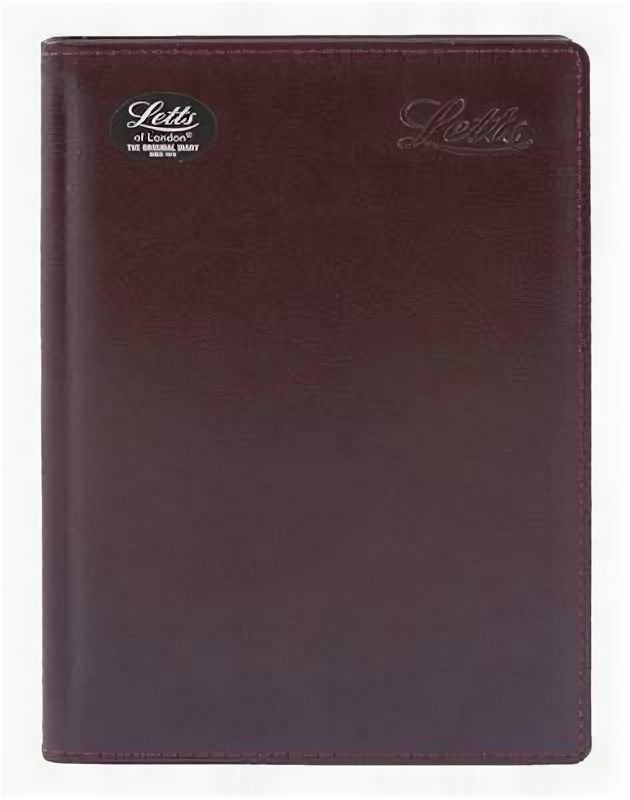 Ежедневник Letts Global Deluxe A5 недатир. натуральная кожа белые страницы позолочен. срез бургунди