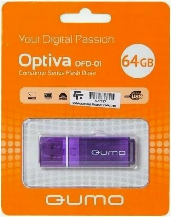 Флешка 64Gb Qumo Optiva 01 Violet 18505 .