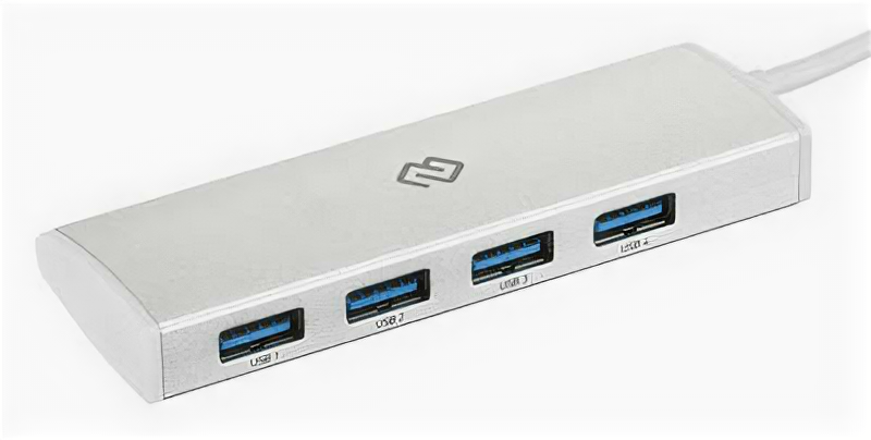Разветвитель Usb-c Digma Hub-4u3.0-uc-s 4порт. серебристый