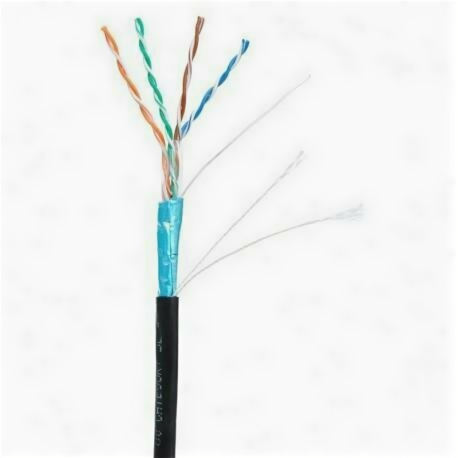 фото Кабель Cable FTP/UTP NETLAN 4 пары, кат.5е, внешний, BC (чистая медь), экранированный, PE -40C, одножильный