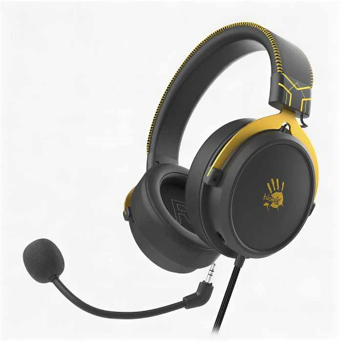 Наушники с микрофоном A4Tech Bloody M590i Sports желтый/серый 1м мониторные USB оголовье (M590I SPORTS LIME)