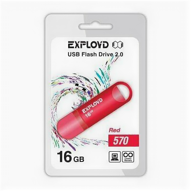 USB флэш-накопитель EXPLOYD 16GB-570-красный .