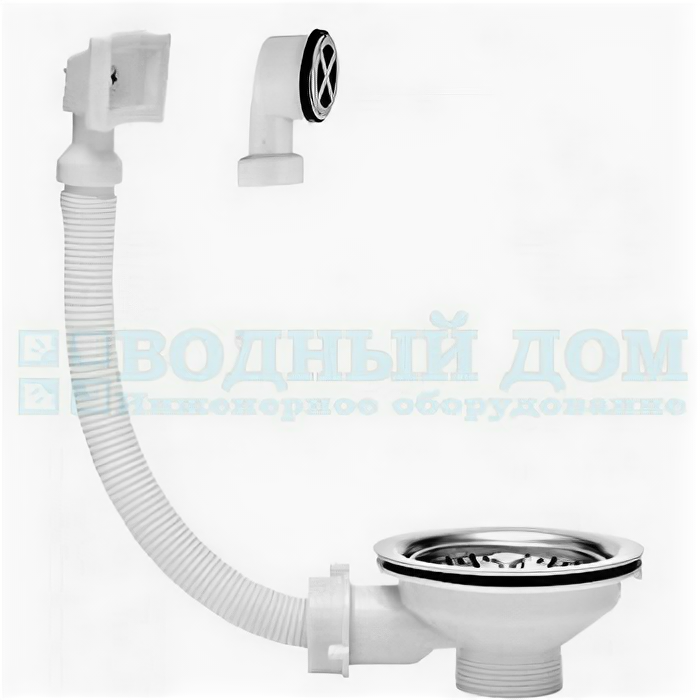 Выпуск для мойки VIRPlast 30987086 1-1/2' с двумя переливами в комплекте