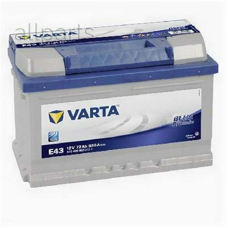 VARTA 572 409 068 Аккумулятор VARTA Blue Dynamic 72 А/ч обратная R+ E43 278x175x175 EN680 А