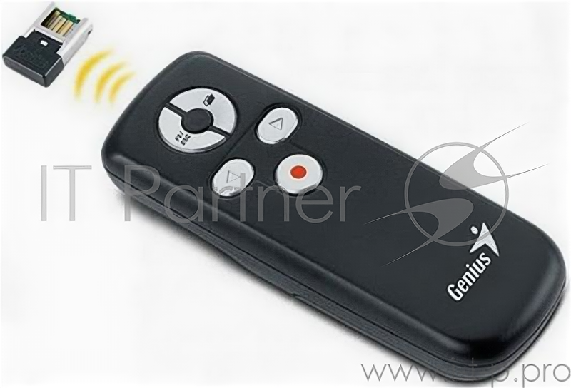 Презентер Genius Media Pointer 100, 5 keys [esc/f5, Blank, Page Up, Page Down, Laser- Pointer], W 2.