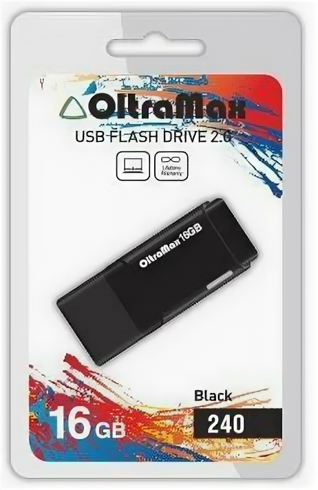 USB flash накопитель OltraMax 240 16GB черный (OM-16GB-240)