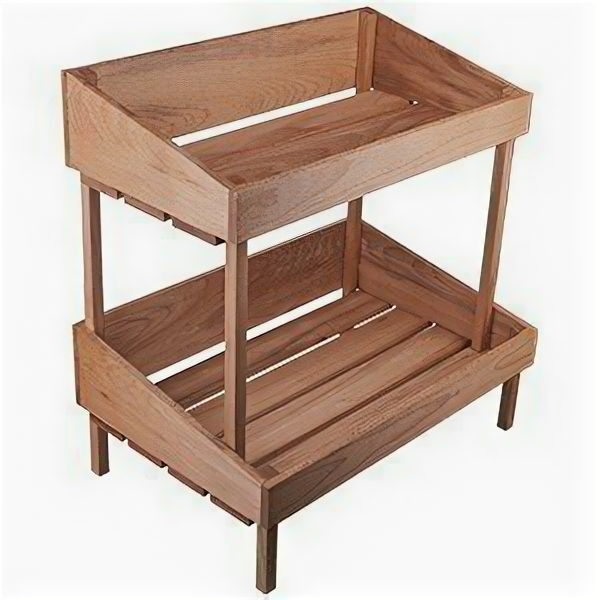 Витрина для выкладки 2 полки PPwood бук H=40 L=45 B=30 см 3171655