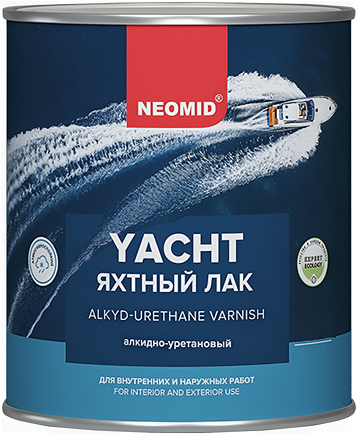 Лак Яхтный Neomid Yacht 9л Алкидно-Уретановый, Полуматовый, Износостойкий / Неомид Яхт.