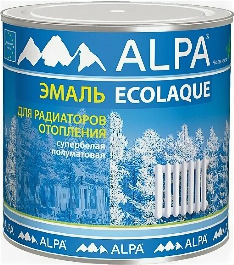 Эмаль акриловая (АК) Alpa Ecolaque полуматовая для радиаторов отопления