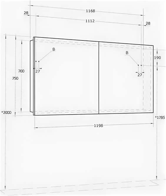 Шкаф с зеркалом Акватон Лондри 120 (1A267402LH010) - фотография № 3