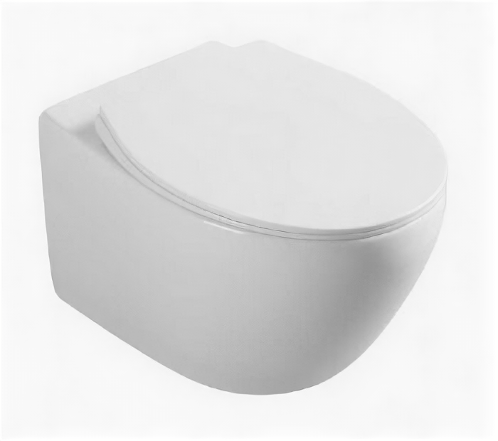 Унитаз подвесной Vincea Felice VT1-25 безободковый 38х53 см с сидением микролифт, белый