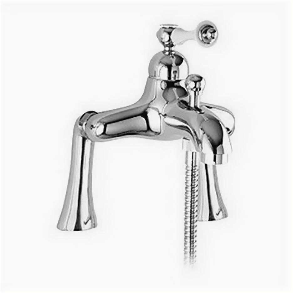 Смеситель на борт ванны Cezares Margot хром, ручка белая (MARGOT-PBVM-01-Bi)