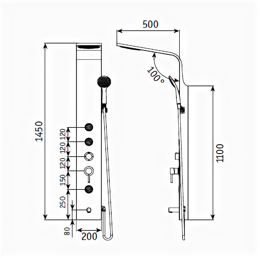 Душевая панель RGW Shower Panels 21140105-14 черный - фотография № 4