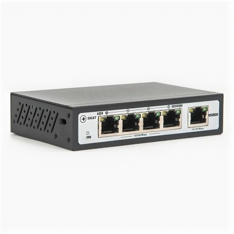 Бастион SKAT PoE-4E-1E коммутатор PoE Plus, мощность 120Вт, порты: 4-Ethernet, 1-Uplink