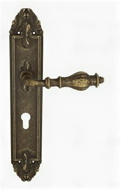 Дверная ручка Venezia "GIFESTION" CYL на планке PL90 античная бронза