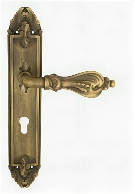 Дверная ручка Venezia "FLORENCE" CYL на планке PL90 матовая бронза