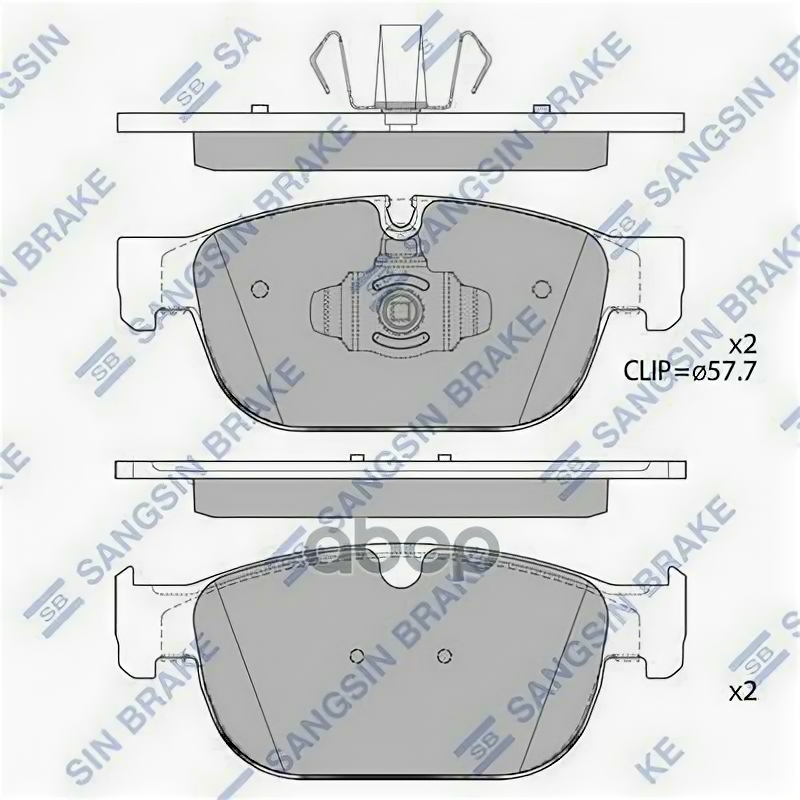 Колодки тормозные дисковые перед SANGSIN SP4024 | цена за 1 шт