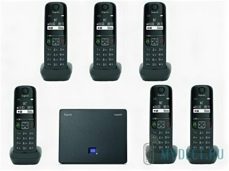 VoIP телефон Gigaset AS690IP SEXTETT (6 трубок в комплекте) черный