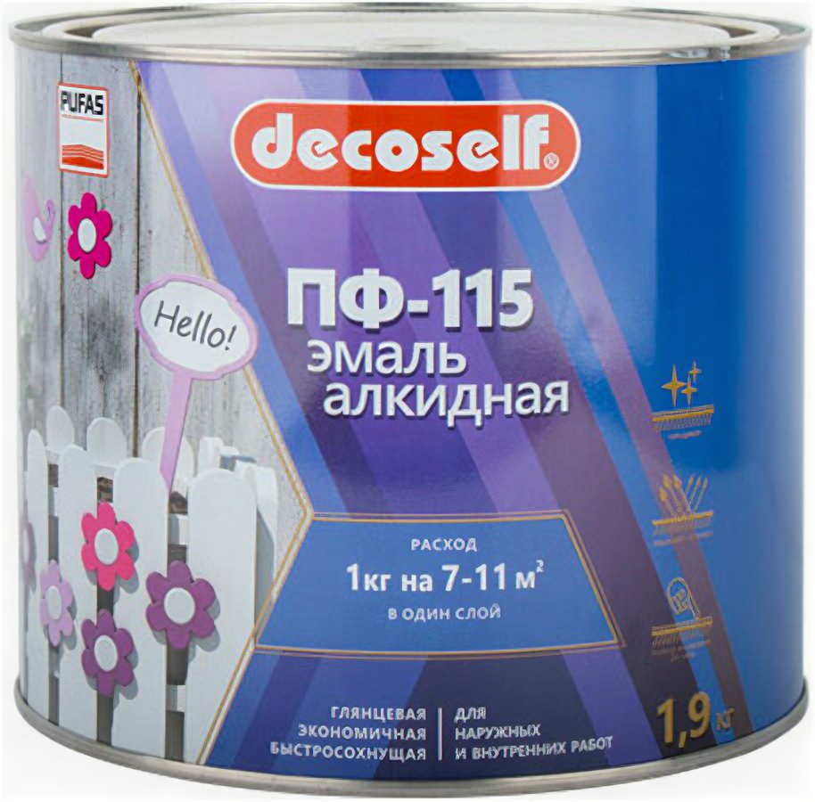 Декоселф эмаль ПФ-115 сиреневая (1,9кг) / DECOSELF эмаль ПФ-115 сиреневая (1,9кг)