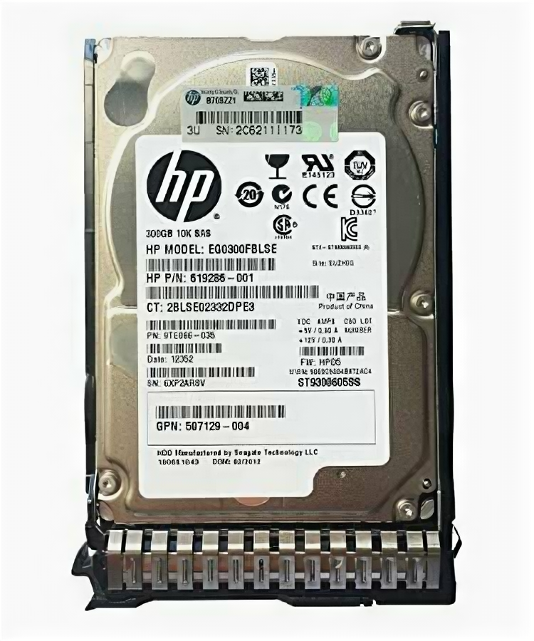   HP 300GB, 3G, SAS, 10K RPM, SFFDP 619286-001