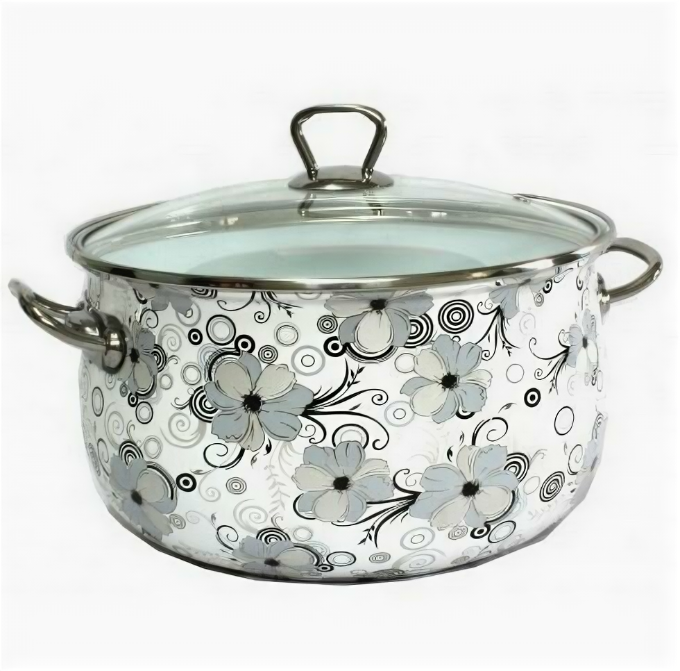 фото INTEROS Кружево Кастрюля глубокая 2.1 л. стекл./кр*6 1279