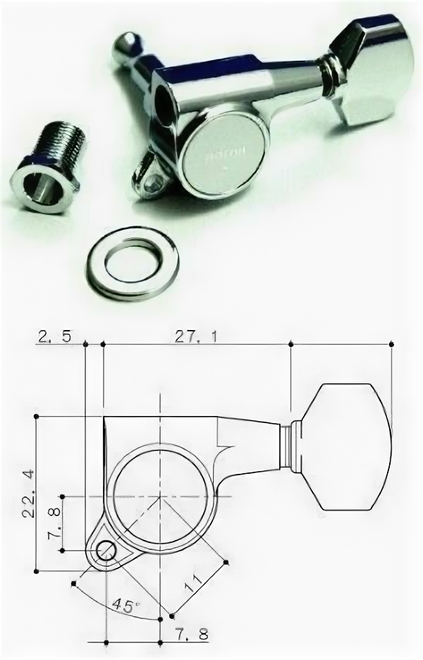 Колки 6 в линию Gotoh SG381-07-С-(L6)