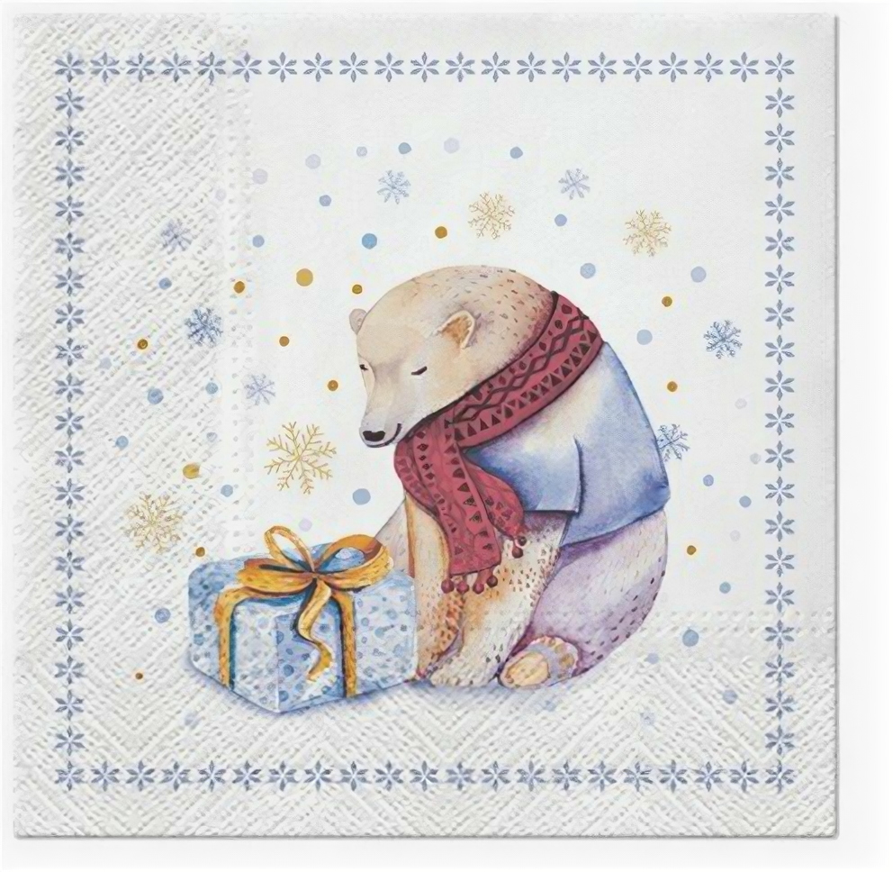 фото Салфетка трехслойная для декупажа "Сюрприз для Тэдди" #SDL232100 PAW Decor Collection 33 x 33 см 4 шт
